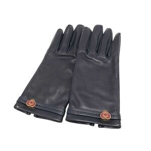 Hermes Gloves Dreamlove Navy Lambskin Women's Hearts Unused On Display